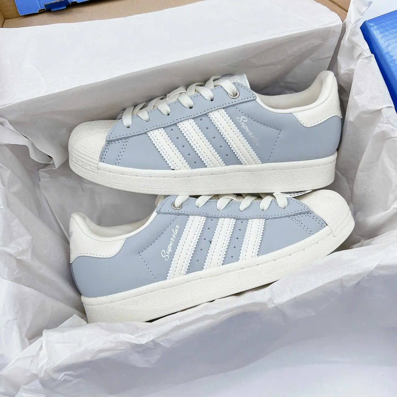 Giày Adidas Superstar Ambient Sky Blue White