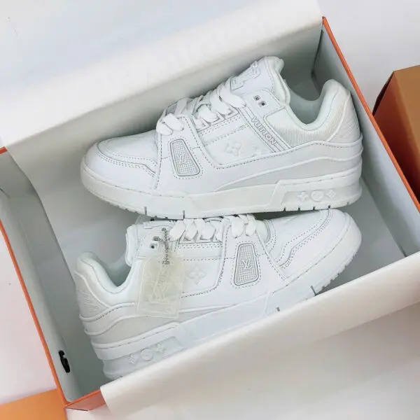 Giày Thể Thao Louis Vuitton Trainer Sneaker All White