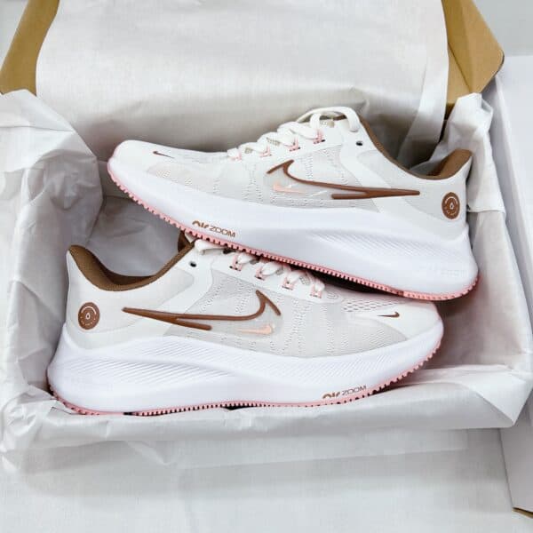 GIÀY CHẠY BỘ NIKE ZOOM MÀU TRẮNG HỒNG VẢI LƯỚI